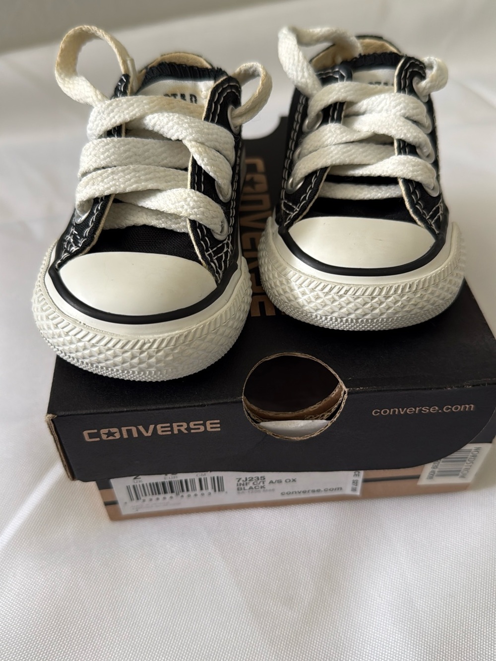 Converse Kids Low Top Sneakers in Black and White